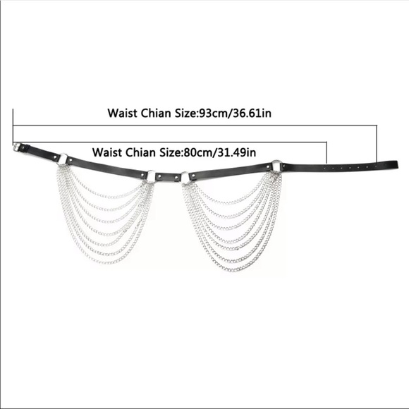 PU Leather Bondage Body Chain Harness Garter Belt - Picture 4 of 4